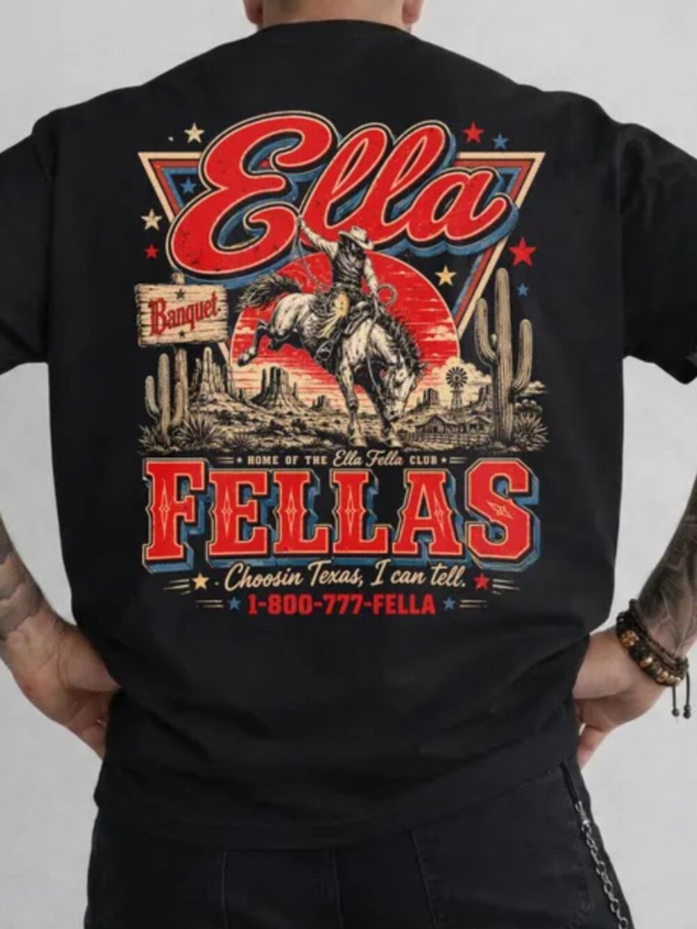 Ella's Fellas Club Shirt,Western Whiskey Graphic Shirt,Rodeo Music T Shirt 301